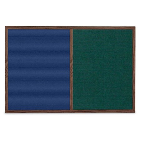 United Visual Products Slim Style Indoor Enclosed Corkboard, 30 UV503SCH-SATIN-BLSPRU
